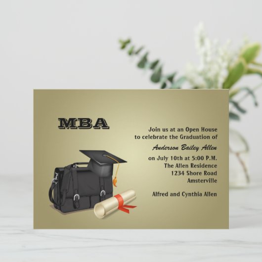 Zakelijk Afstuderen Afstuderen Uitnodiging (Staand voorkant)