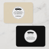 Zakelijk / Auto-icoon (Zwart / Lichtbruin) Visitekaartje (Voorkant / Achterkant)
