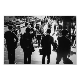 Zakelijk avontuur: de rode stappen foto afdruk