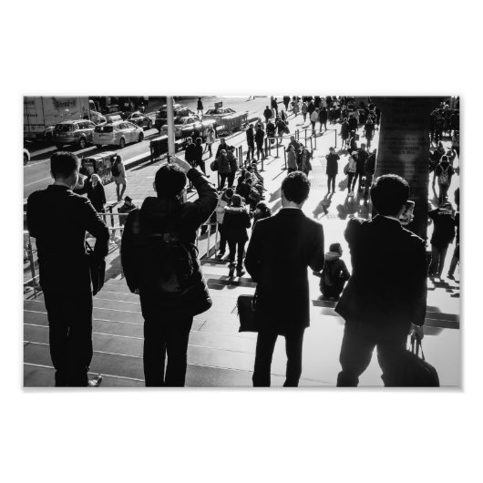 Zakelijk avontuur: de rode stappen foto afdruk (Voorkant)