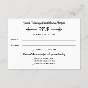 Zakelijk Banket Corporate Dinner Event RSVP Reagee Kaart