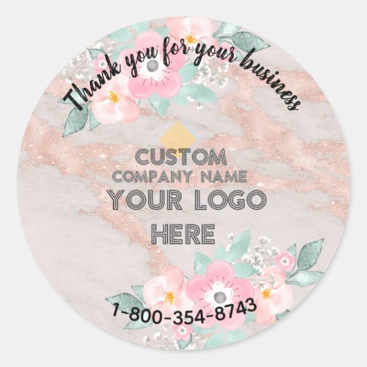 Zakelijk bedankje aangepast logo QR-code Ronde Sticker (Voorkant)