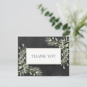Zakelijk bedankje Lentebladeren Krijtbordkaart Bedankkaart (Staand voorkant)