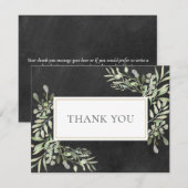 Zakelijk bedankje Lentebladeren Krijtbordkaart Bedankkaart (Voorkant / Achterkant)