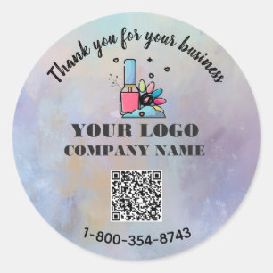Zakelijk Bedankt Aangepast Logo QR Code Ronde Sticker