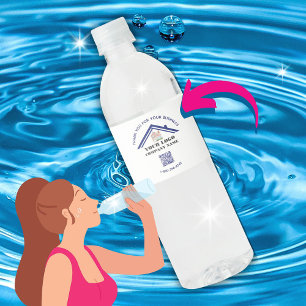 Zakelijk Bedankt Aangepast Logo QR Code Waterfles Etiket