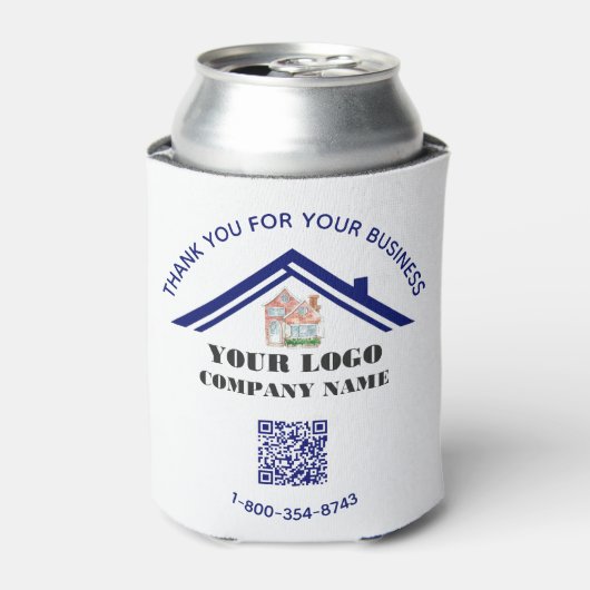 Zakelijk bedankt Aangepaste Logo QR-code Blikjeskoeler (Blikje Voorkant)
