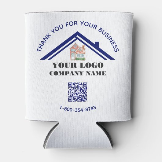 Zakelijk bedankt Aangepaste Logo QR-code Blikjeskoeler (Voorkant)