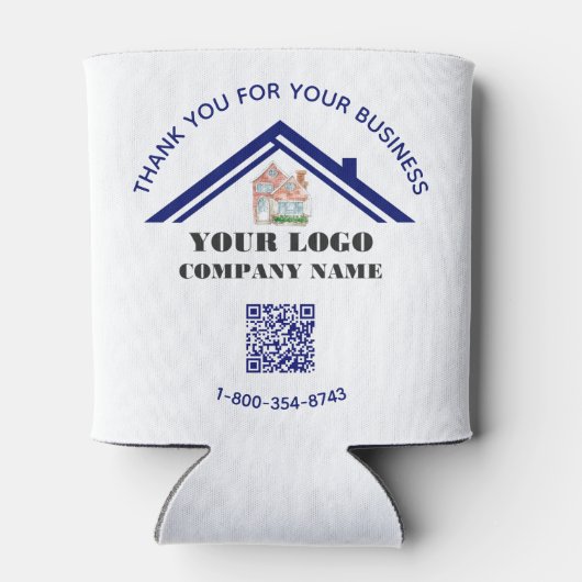 Zakelijk bedankt Aangepaste Logo QR-code Blikjeskoeler (Achterkant)