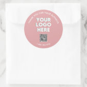 Zakelijk Bedankt Aangepaste Logo QR Code Classic Ronde Sticker (Tas)