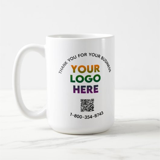 Zakelijk bedankt Aangepaste Logo QR-code Koffiemok (Links)