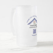 Zakelijk bedankt Aangepaste Logo QR-code Matglas Bierpul (Voorkant links)