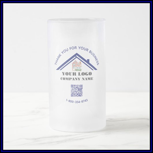 Zakelijk bedankt Aangepaste Logo QR-code Matglas Bierpul