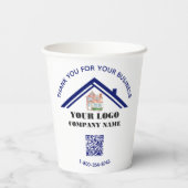 Zakelijk bedankt Aangepaste Logo QR-code Papieren Bekers (Achterkant)