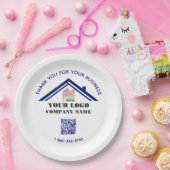 Zakelijk bedankt Aangepaste Logo QR-code Papieren Bordje (Feest)