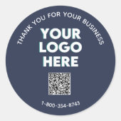 Zakelijk bedankt Aangepaste Logo QR-code Ronde Sticker (Voorkant)