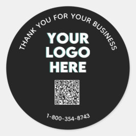 Zakelijk bedankt Aangepaste Logo QR-code Ronde Sticker