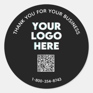 Zakelijk bedankt Aangepaste Logo QR-code Ronde Sticker