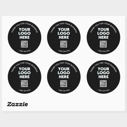 Zakelijk bedankt Aangepaste Logo QR-code Ronde Sticker (Vel)