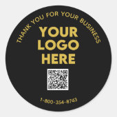 Zakelijk bedankt Aangepaste Logo QR-code Ronde Sticker (Voorkant)