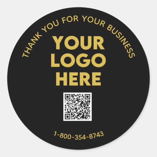 Zakelijk bedankt Aangepaste Logo QR-code Ronde Sticker (Voorkant)