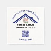 Zakelijk bedankt Aangepaste Logo QR-code Servet (Voorkant)