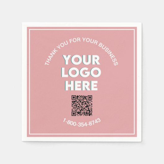 Zakelijk bedankt Aangepaste Logo QR-code Servet (Voorkant)