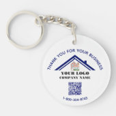 Zakelijk bedankt Aangepaste Logo QR-code Sleutelhanger (Voorkant)
