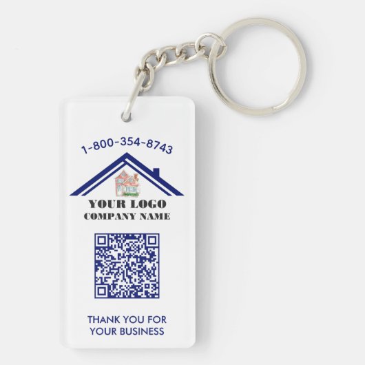 Zakelijk bedankt Aangepaste Logo QR-code Sleutelhanger (achterkant)