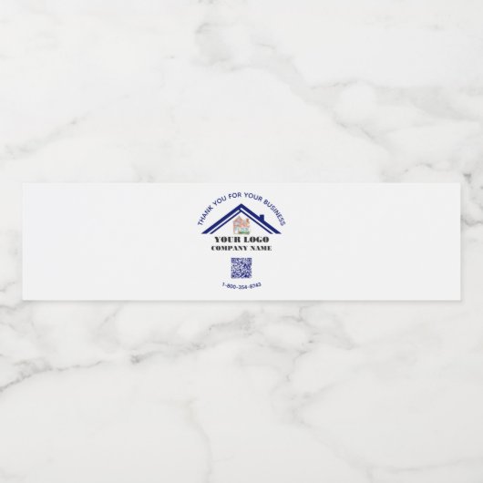 Zakelijk bedankt Aangepaste Logo QR-code Waterfles Etiket (Enkel label)