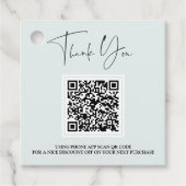*~* Zakelijk Bedankt Barcode QR Mint Cadeaubijslui Bedankjes Labels (Voorkant)