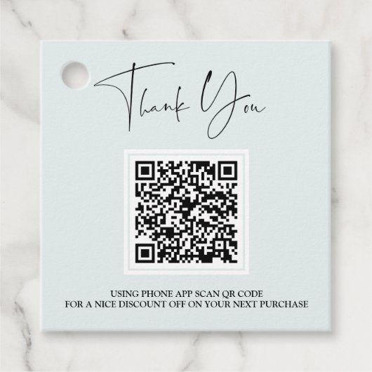 *~* Zakelijk Bedankt Barcode QR Mint Cadeaubijslui Bedankjes Labels (Voorkant)