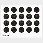 Zakelijk Bedankt Black Gold Elegant Script Ronde Sticker (Vel)