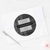 Zakelijk Bedankt Black Plaid Ronde Sticker (Envelop)