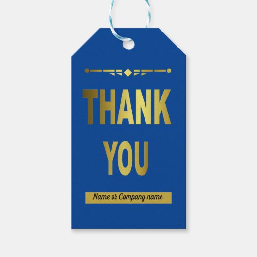 Zakelijk bedankt Blue Typography Gift Label Cadeaulabel (Voorkant)