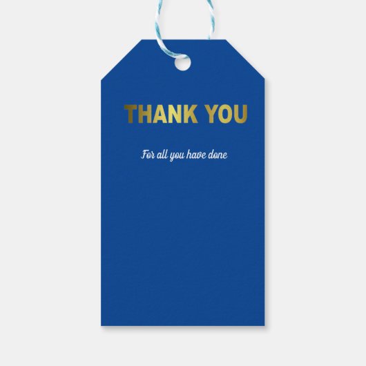 Zakelijk bedankt Blue Typography Gift Label Cadeaulabel (Achterkant)