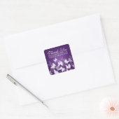 Zakelijk bedankt Butterflies Paars Vierkante Sticker (Envelop)
