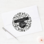 Zakelijk Bedankt Doodle Curls Zwart en Wit Ronde Sticker (Envelop)