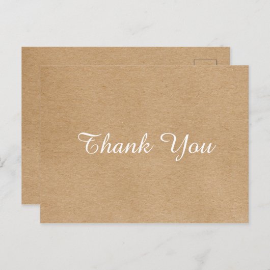 Zakelijk Bedankt Eenvoudig Rustiek Kraft Briefkaart (Voorkant / Achterkant)