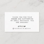 Zakelijk Bedankt Elegant Zwart-wit Visitekaartje (Achterkant)