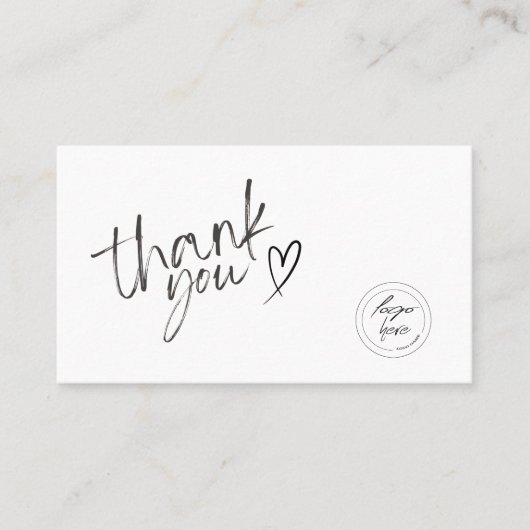 Zakelijk Bedankt Elegant Zwart-wit Visitekaartje (Voorkant)