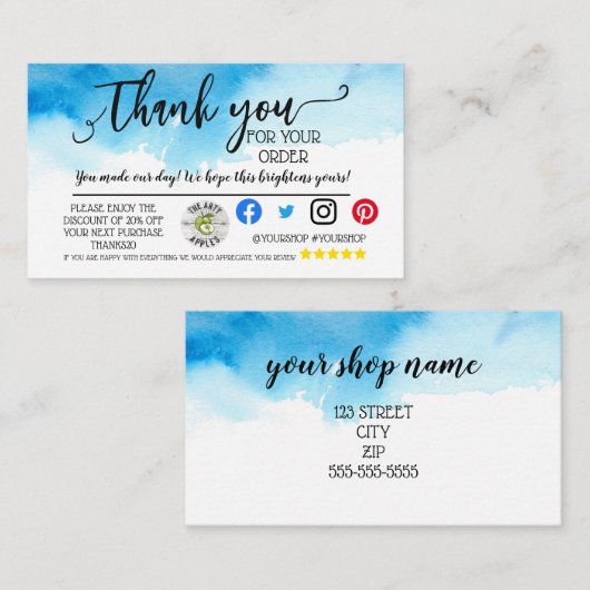 Zakelijk bedankt Je hebt de creditcardbestelling o Aanbevelingskaartje (Voorkant / Achterkant)