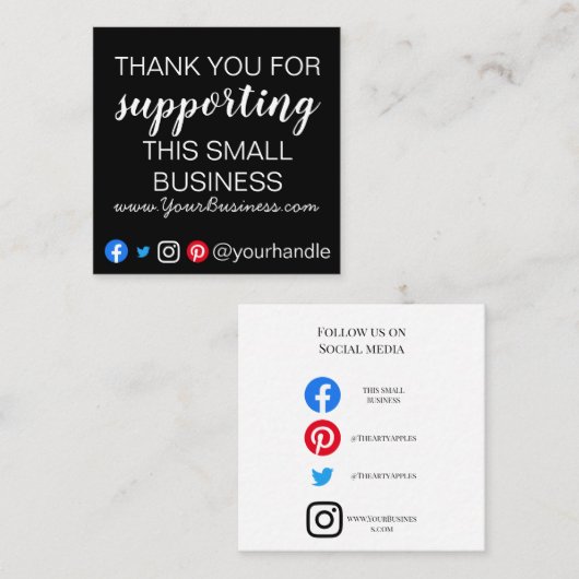 Zakelijk bedankt Je hebt de moderne verpakking gep Vierkante Visitekaartje (Voorkant / Achterkant)