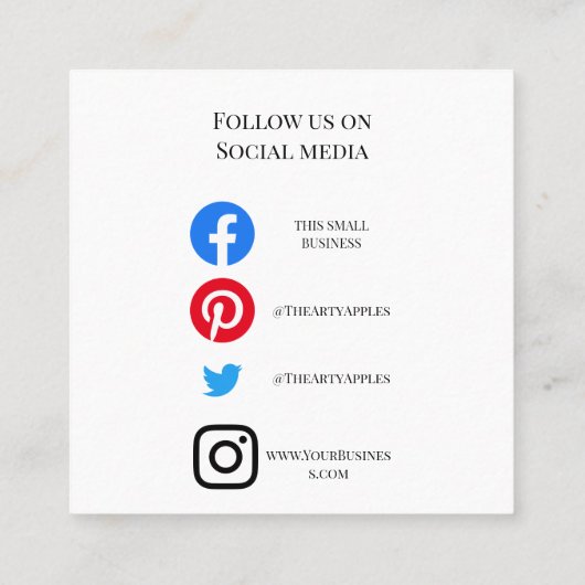 Zakelijk bedankt Je hebt de moderne verpakking gep Vierkante Visitekaartje (Achterkant)