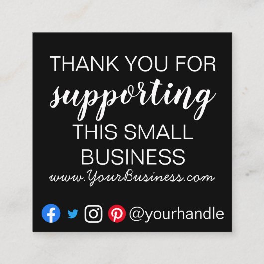 Zakelijk bedankt Je hebt de moderne verpakking gep Vierkante Visitekaartje (Voorkant)