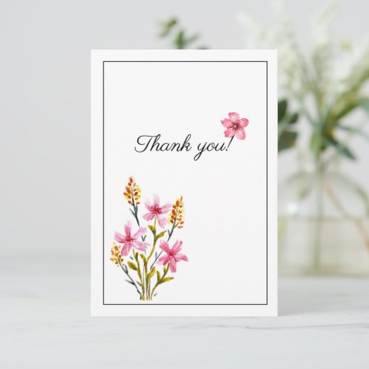 Zakelijk bedankt met bloem. (Staand voorkant)