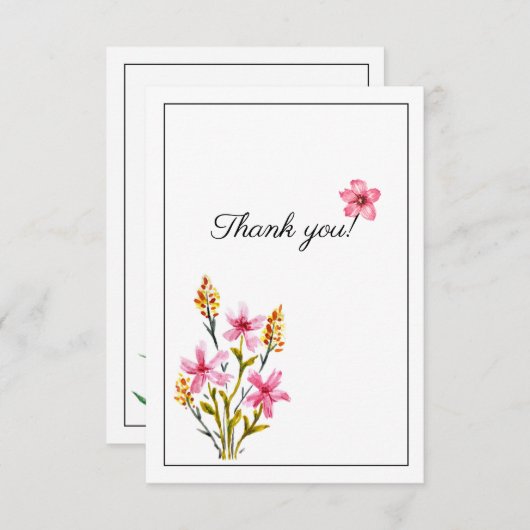 Zakelijk bedankt met bloem. (Voorkant / Achterkant)