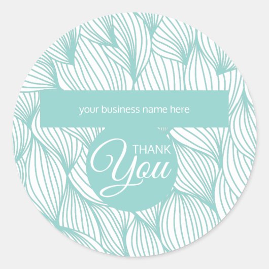 Zakelijk Bedankt Soft Blue en White Botanical Ronde Sticker (Voorkant)