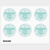 Zakelijk Bedankt Soft Blue en White Botanical Ronde Sticker (Vel)