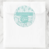 Zakelijk Bedankt Soft Blue en White Botanical Ronde Sticker (Tas)